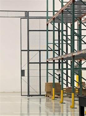 Pallet rack and wire partition